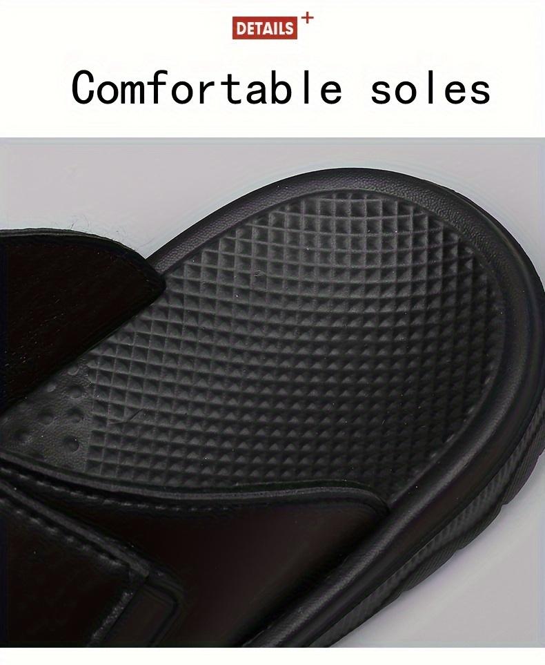 Product Introduction of Men's Vintage Breathable Sandals, Trendy Slip On Shoes For All Seasons, Solid Color Slippers For Outdoor Activity Beach Vacation 2