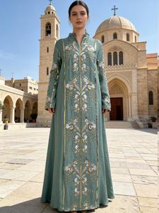 Women's Muslim Abaya Dress, Elegant Loose-Fit Woven Fabric, All-Season Islamic Clothing, High-Quality Dubai Style, Best-Selling Fashion, Abayas For Eid