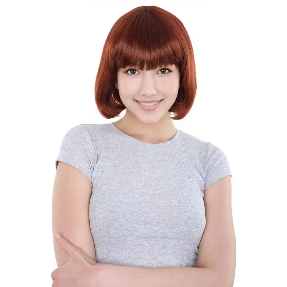 Women's Bob Wig | Brown Short Halloween Wig | Standard Cap