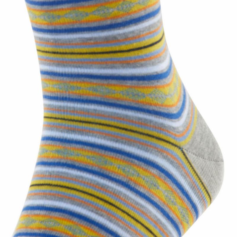 Burlington Square Stripe Men Socks - Light Grey 1
