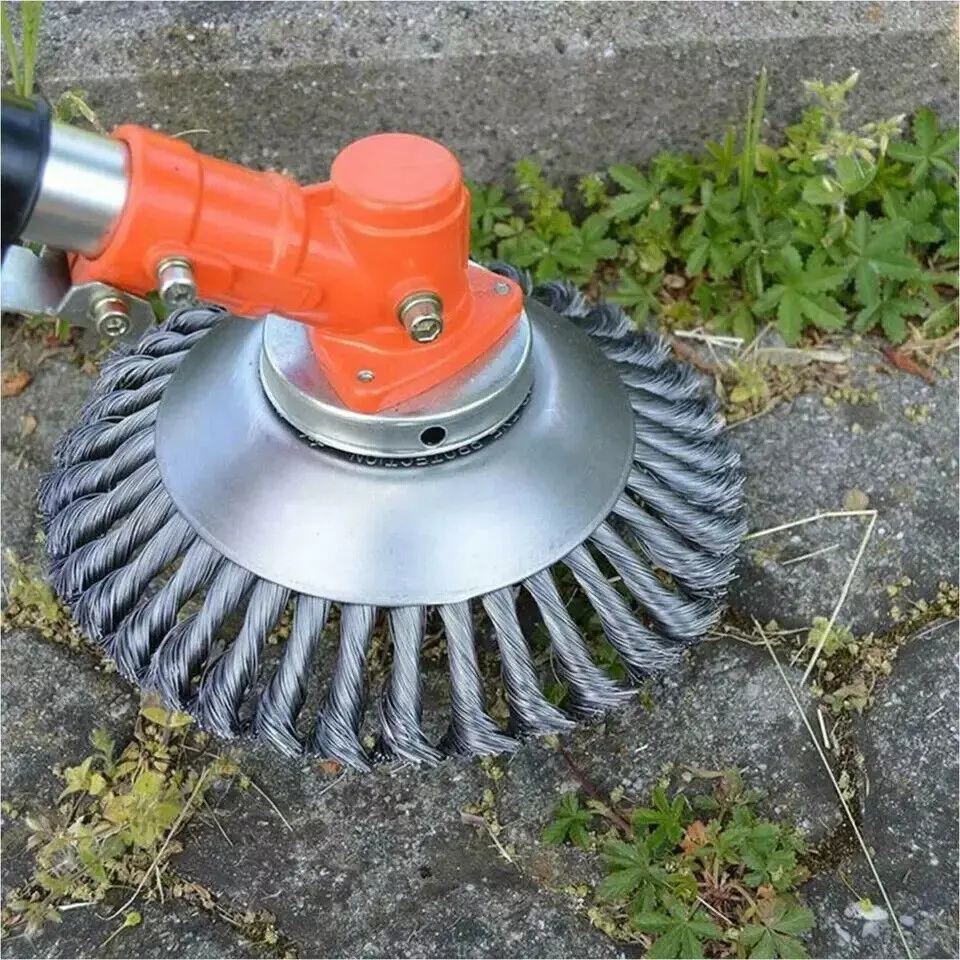 6"  Grass Strimmer Head Trimmer Brush STEEL Wire Wheel Garden Weed trimmer UK