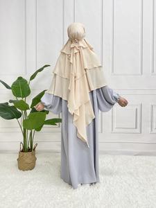 Women's Solid Simple Matching Tiered Layer Khimar, Simple 2024 Modest Khimar for Daily, Matching Soft Khimar, 2024 Trendy Arabic Clothing Accessories