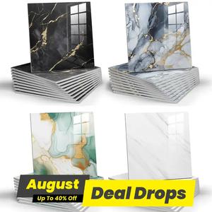 Self Adhesive Wall Sticker, 20pcs/set Faux Marble Pattern Wall Decal, Decorative Self Adhesive Stickers for Home Kitchen & Bathroom, Decoration Items