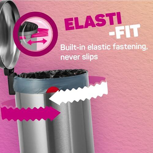 Bacofoil Elasti-Fit Bin Liners - 30L Recycled bin bags, 6 Rolls (72 Bags) - Leak-Proof, Elastic Fastening for Secure Fit - Made from 100% Recycled Plastic - Eco-Friendly Waste Disposal. 8
