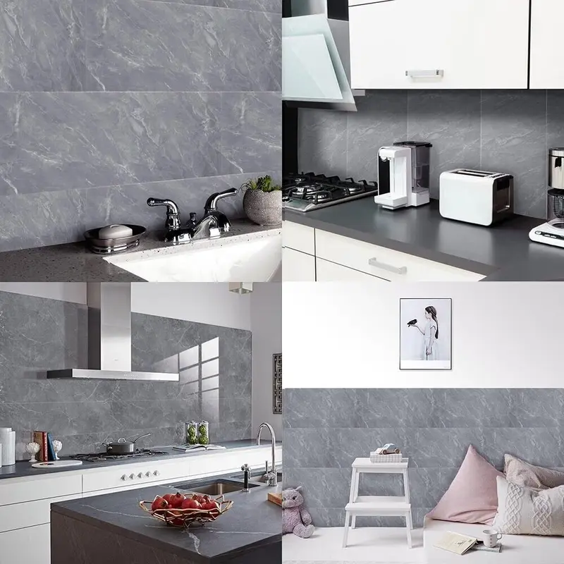 10PACK GREY Marble Matt Bathroom Panels Shower Wet Wall Kitchen Cladding PVC wall  sticker panel  wallpaper  self  adhesive 3