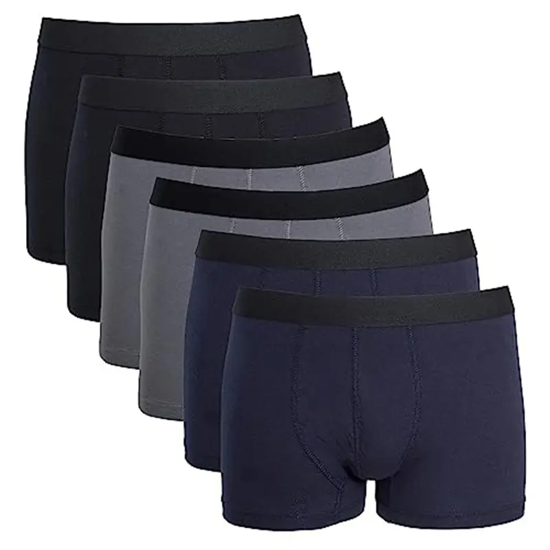 Pack of 6 Men's Assorted Cotton Stretch Boxer Shorts Comfort Fit Underwear with Waistband For Men MB04 Black Navy Grey by Sock Stack 0