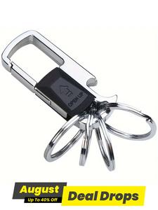 Plain Pattern Metal Construction Keychain with Detachable Key Rings, Bottle Opener Stainless Steel Stylish Keychain Attachment, Creative Gift for Men & Women, Fashion Accessories for Daily Use, Travel Essentials, Keychain Parking Key