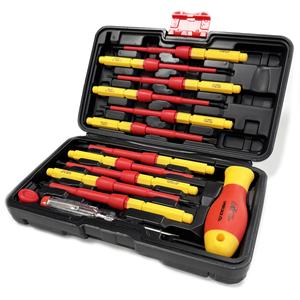 Lumberjack 13 Piece VDE Insulated Electrician Screwdriver Set with Voltage Tester and Carry Case