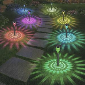 Solar Smart Outdoor Courtyard Light, Waterproof Villa Garden Ambient Decoration Pathway Lights, Yard Layout Lawn Lamp, Upgraded Version Light,  Low Voltage Decking Patio Decorative Lights(RGB+Warm light)