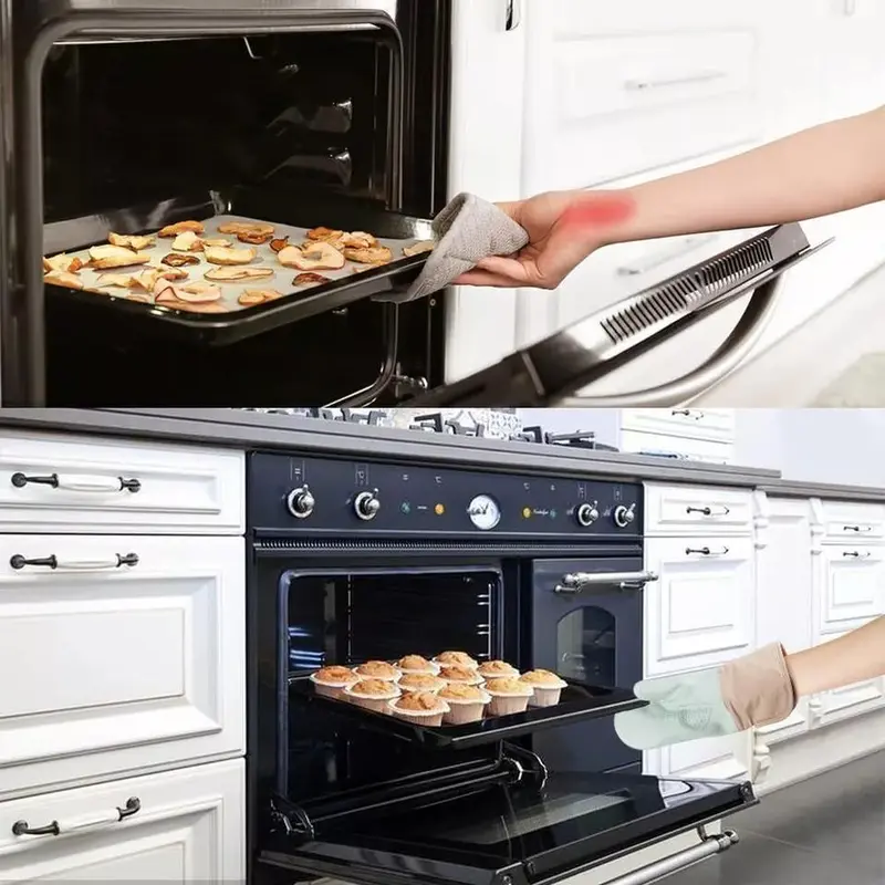 Heat Resistant Silicone Oven Gloves and Pot Mats Set for Cooking and Baking - Bakeware Kitchen Waterproof 4