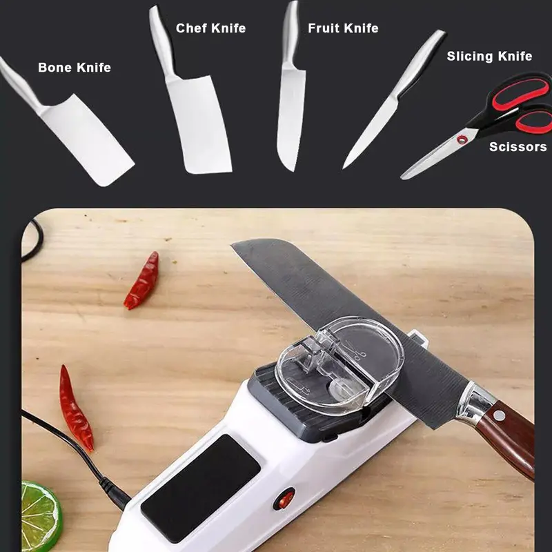2 in1 Electric Knife Sharpener and Scissor Sharpeners Family Kitchen Home Tool- Sharpening 5