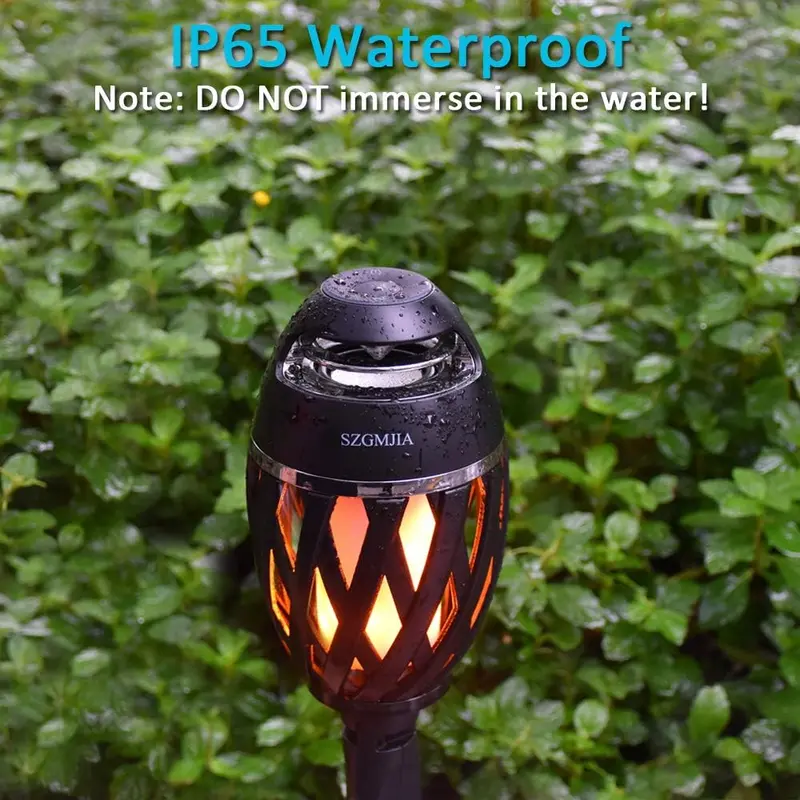 2-Pack Led Flame Speakers, Flame Torch Atmosphere Speaker Bluetooth 4.2 Wireless Portable Outdoor HD Audio Waterproof Speaker with LED Flickers Warm Night Lights for iPhone/iPad/Android 2