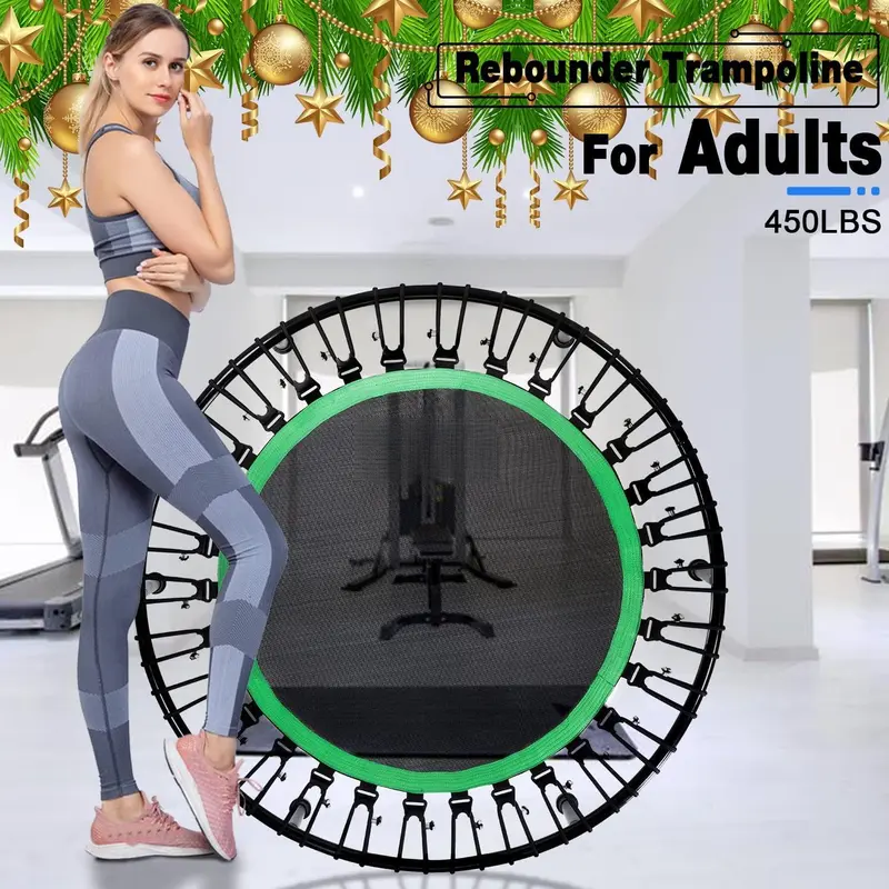 200 KG Rebounder Mini Trampoline for Adults, Indoor Small Rebounder Exercise Trampoline for Workout Fitness for Quiet and Safely Cushioned Bounce Adults Kids [100 CM] 1