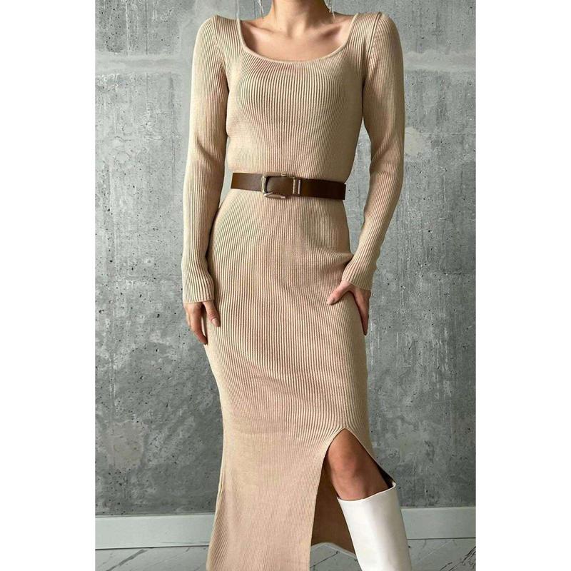 Darcie Ribbed Slit Dress 2