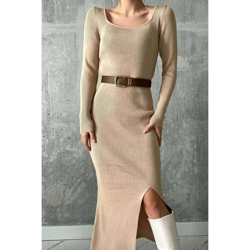 Darcie Ribbed Slit Dress 2