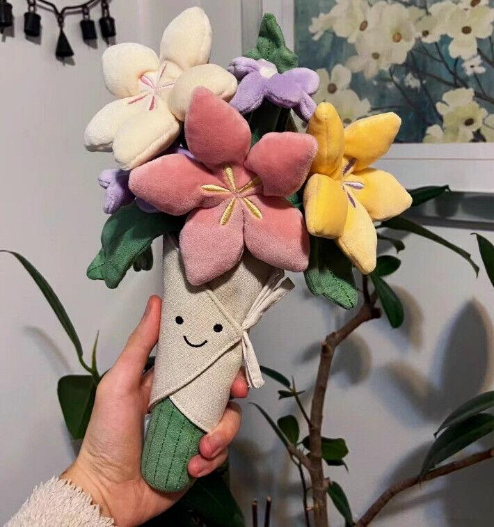 Amuseable Bouquet Of Flowers jey cat Stuffed Toy Kids Gift for Girlfriend Plush 5