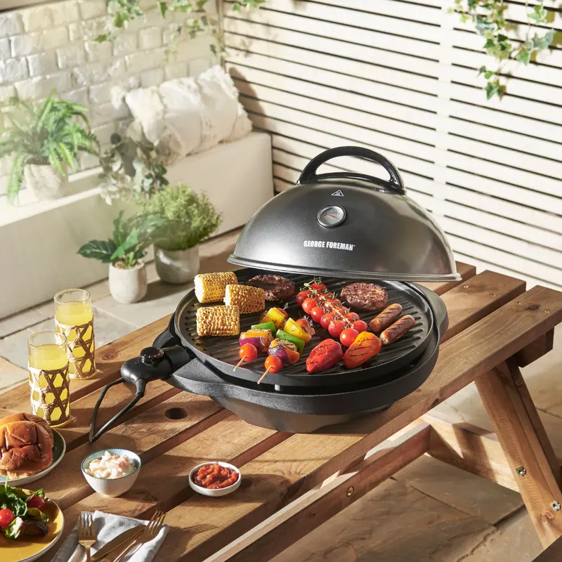 George Foreman BBQ Grill, Electric Grill, Suitable for Indoor & Outdoor Use, Easy Clean, Cooks Up to 15 Portions 5