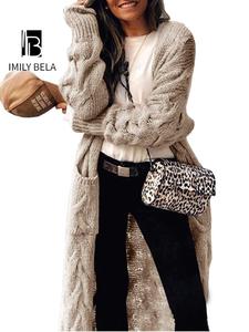 Women's Plain Textured Drop Shoulder Long Cardigan, Casual Long Sleeve Pocket Open Front Knitwear for Fall & Winter, Women's Knit Clothing for Daily Wear