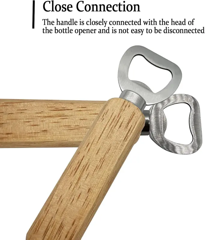 Bottle Opener, Wooden Handle Bottle Opener, Wine Beer Soda Glass Cap Opener 2