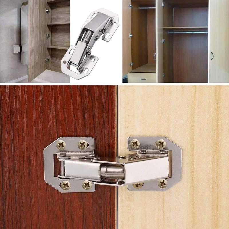 90 Degree Steel Cabinet Hinges No-Drilling HoleHydraulic Buffer Hinge Kitchen Cabinet Cupboard Hinges Furniture Hardware 2
