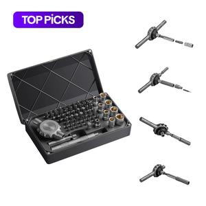 30-in-1/64-in-1 Ratchet Magnetic Screwdriver Bit Set, Flat Handle Screwdriver Bit Set for Precision Instrument/Furniture Repair, Multipurpose Screwdriver, Industrial Tools, Multipurpose Switchable Screwdriver, Industrial Heavy Duty