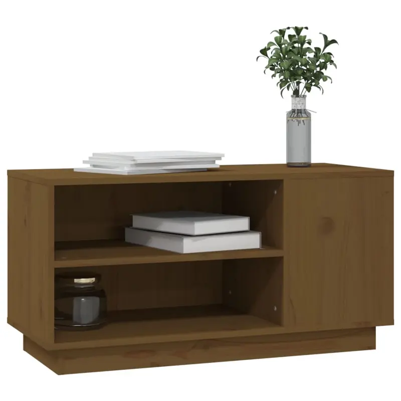 TV Cabinet Honey Brown 80x35x40.5 cm Solid Wood Pine 3