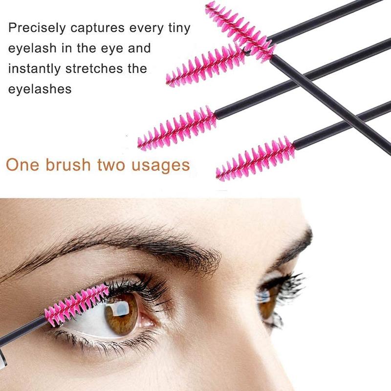 100 pcs Disposable Eyelash Mascara Brushes, Wands Applicator Eyebrow Brush Makeup Kit, Eyebrow Castor Oil Brush Makeup Tool 3