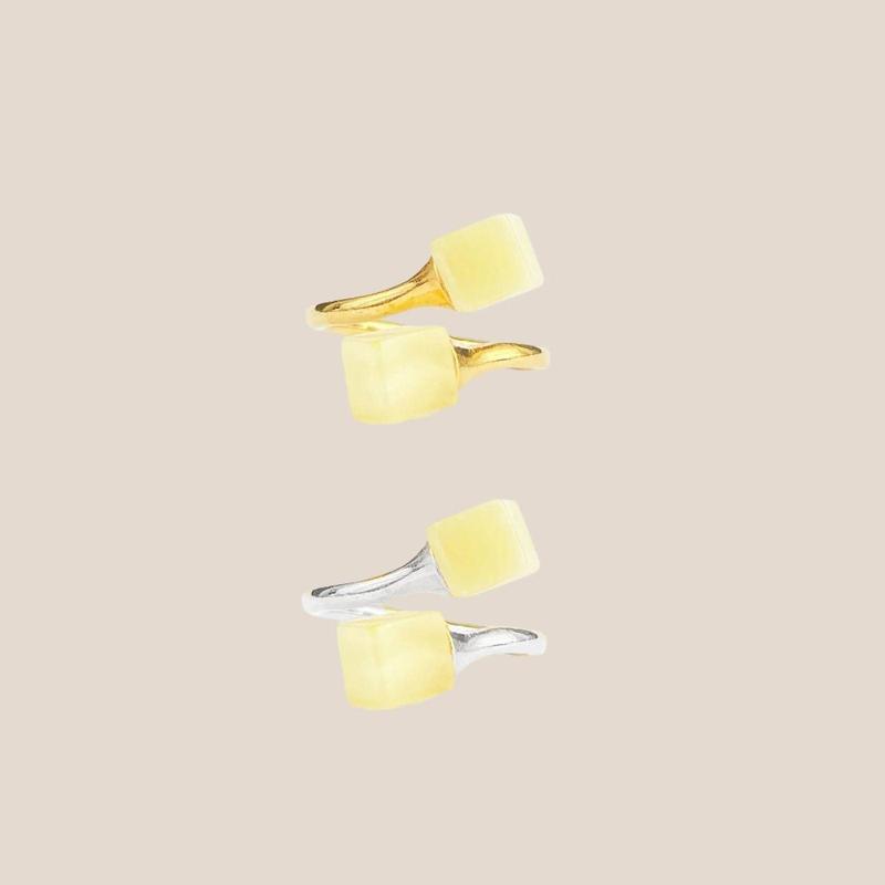 Cosmic Journey Landscape Amber Ring Pure Baltic Amber 3