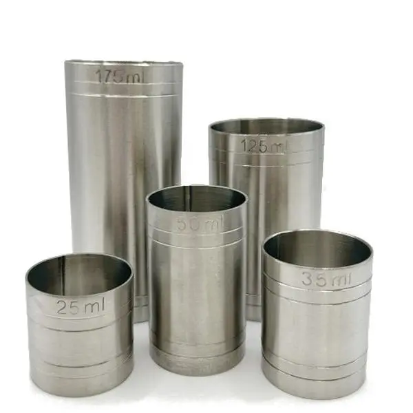 CHEF-HUB STAINLESS STEEL THIMBLE BAR MEASURE / JIGGERS COCKTAIL & BAR SET OF 5