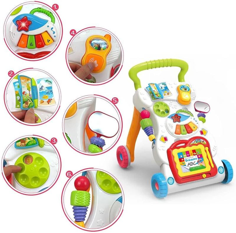 Baby Walker First Steps 2in1 Activity Musical Toys Car Along Ride Children's Music Walker Baby Toddler Stroller Used for Baby Steps 1