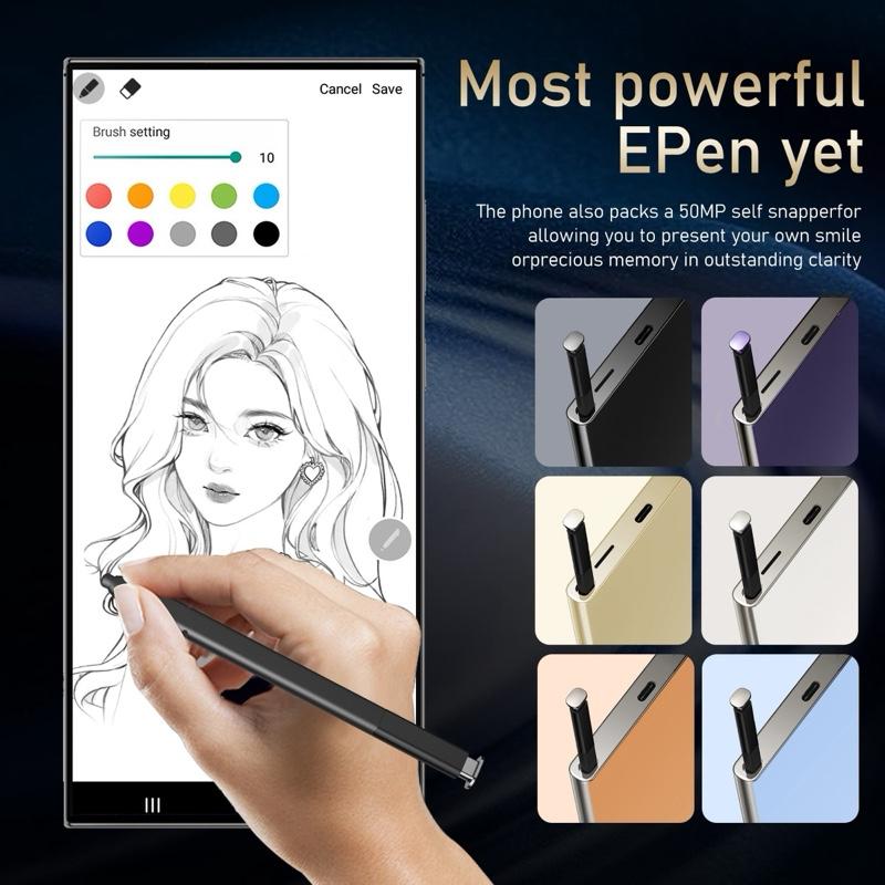 Product Introduction of S24 Ultra Smartphone with Stylus Pen | 6.6" Curved HD+ Display | 3GB RAM + 64GB | 4500mAh Battery | Global 4G LTE Charging Expandable Fingerprint Rear Screen Cellphone Card Camera 19