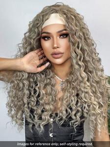 Lc071-1 Long Curly Wig, Glueless Curly Wig for All Seasons, High-Quality Other Fabric, Stylish and Versatile for Daily Use, Synthetic Curly Wigs