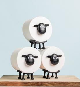 Sheep Toilet Roll Holder | Pack of 3 or Single | Funny Matte Black 3D Printed Bathroom Stand | Eco-Friendly Free-Standing Design | Farmhouse Toilet Paper Holder Gift | Unique Animal Bathroom Decor | Handmade in UK | Modern Rustic Style Humor