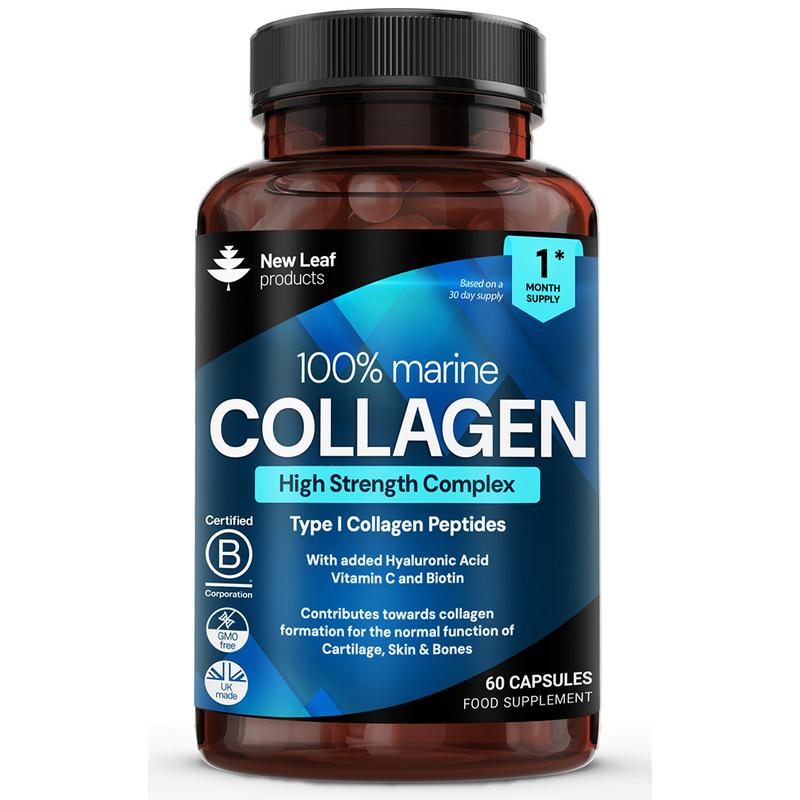 Super Collagen Supplement Type 1 Hydrolysed 100% Marine Collagen Capsules + Hyaluronic Acid, Vitamin C and Biotin 0