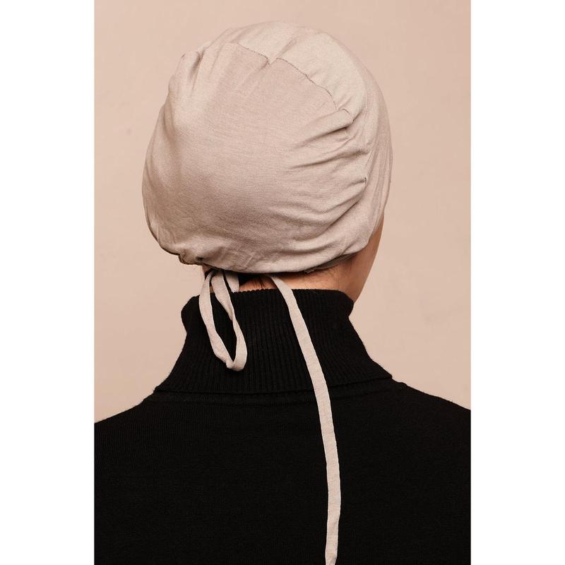 Latte Bamboo Jersey Hijab Cap 2