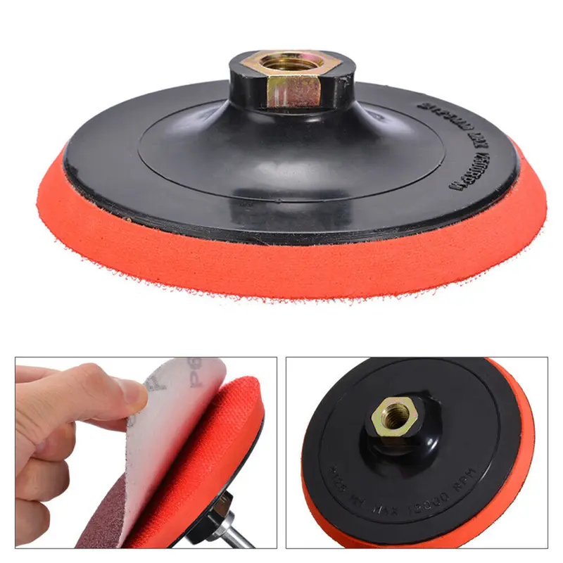 66-piece sanding disc set with hook and loop 125mm attachment, drill grinder backing pad Strong toughness, not easy to break, strong back adsorption Reverse adsorption, easy installation, removable, durable Excellent polishing effect 6