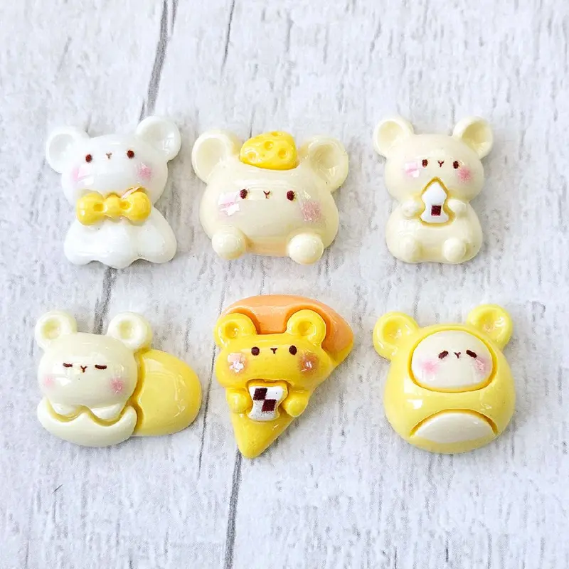 Kawaii Crafts Cute Cartoon Cheesy Hamster Resin Flatback Charms 0