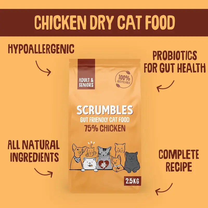 Scrumbles All Natural Dry Cat Food with Chicken, High Protein Food For Adults And Seniors, 2.5Kg,package may vary 3
