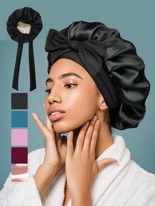 Women's Elegant Solid Color Sleeping Bonnet, Soft Comfy Elastic Hair Bonnet, Versatile Wide Band Hair Bonnet for Daily Sleeping Use