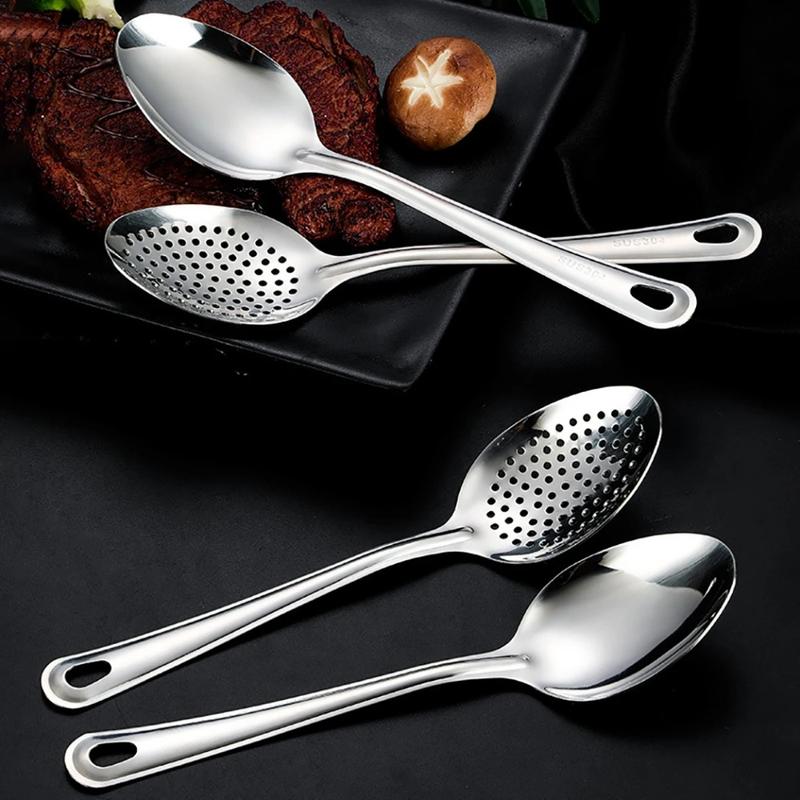 304 Stainless Steel Strainer Spoon Colander Ladle Filter Strainer Food Skimmer Useful Things For Kitchen Gadgets Kitchenware 8