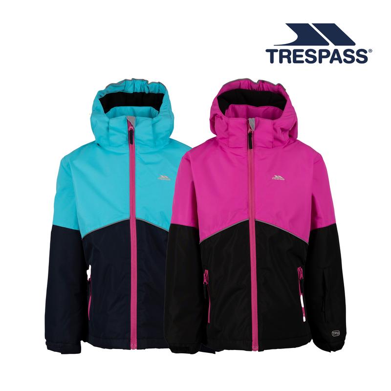 Trespass Kids Padded Ski Jacket Detachable Hood Reflective Trims Precision 0