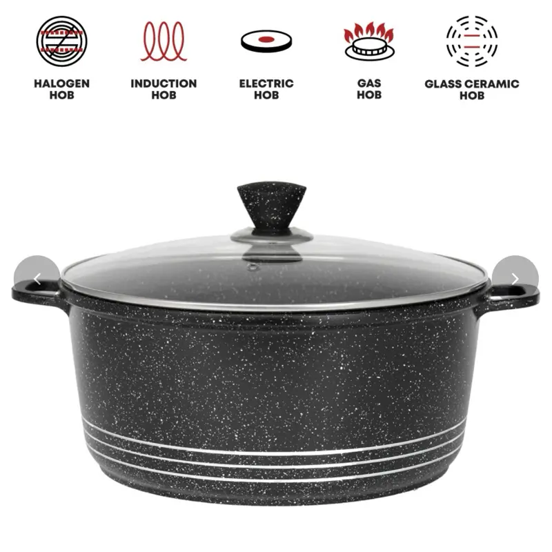 4 Pc Black Marble Laria Pans Set , Perfect for Cooking - Cookware 2