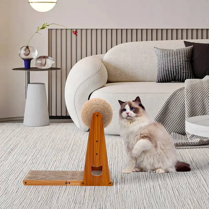 Pets Mood L-Shaped Cat Scratcher with Cat Scratching Ball 5
