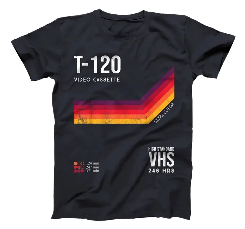 Never Forget Vintage 1980s VHS Cassette Retro T-Shirt - Sweatshirt - Hoodie - Unisex Adults - Black - Small - Short Sleeve - 80s Themed - Retro VHS Cassette Design RD0 3
