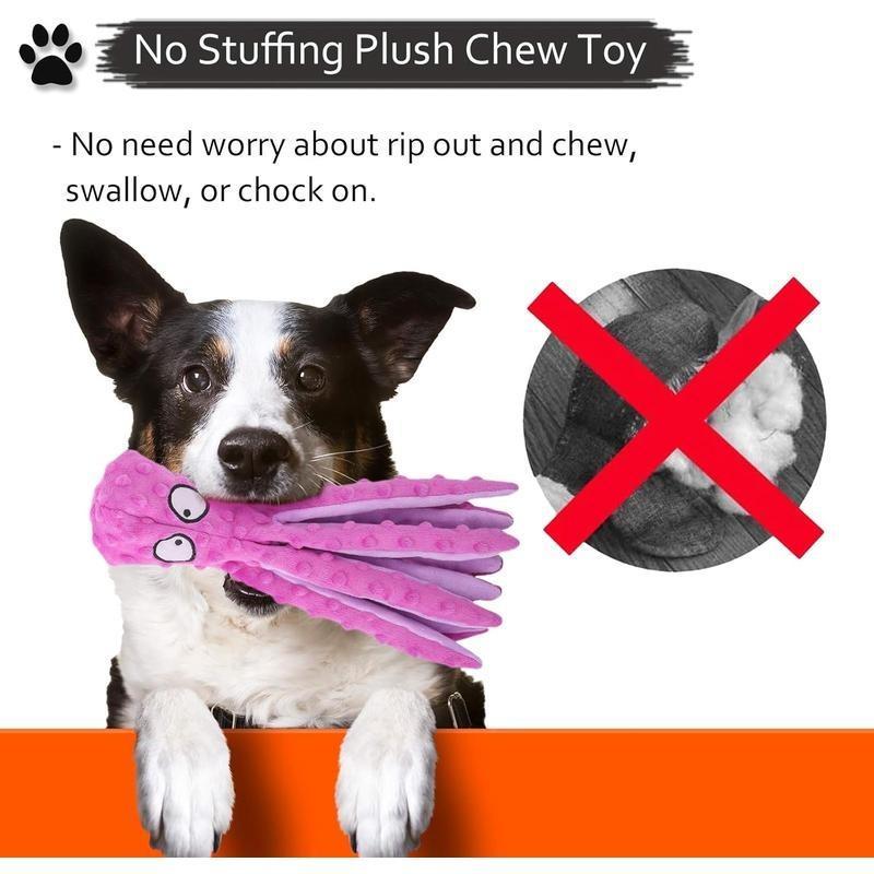 New Squeaky Dog Interactive Play Toy,No Stuffing Octopus Dog Chew Toy with Crinkle Paper for Medium and Large Dog Playing(Blue) squeaky  dog  toys interactive  dog  toys toys  for  dogs 2