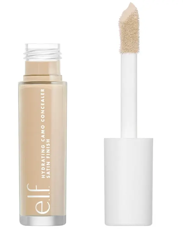 e.l.f. Hydrating Camo Concealer, Satin Finish, Conceals, Corrects & Highlights, Light Beige, 0.203 Fl Oz (6mL) 0