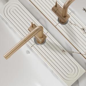 Kitchen Sink Faucet Mat, 1 Count White Fast Drying Sink Tray, Absorbent Sink Draining Board, Interior Faucet Splash Guard for Bathroom Counter, Household Items, Water Splash Guard, Splash Guard Gutter, Water Splash Proof, Water Splashing Protection