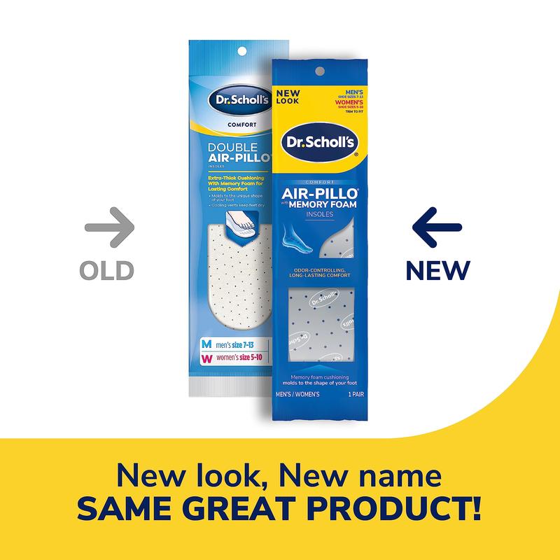 Dr. Scholl's Comfort Double Air-Pillo Insoles, 1 Pair, Men Size 7-13, Women Size 5-10 1