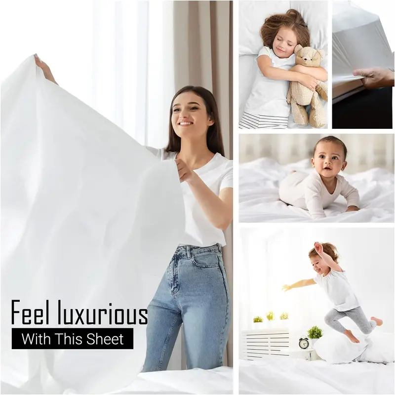 200 Thread Count 100% Egyptian Cotton Fitted Sheet - 16"/40cm Extra Deep Pocket Fitted Sheets & Pillowcases - Luxury Deep   Stretches Up to 16" Breathable, Skin-Friendly, Durable, Wrinkle Fade, Stain Resistant Soft Bed Cover Available in All UK sizes 5