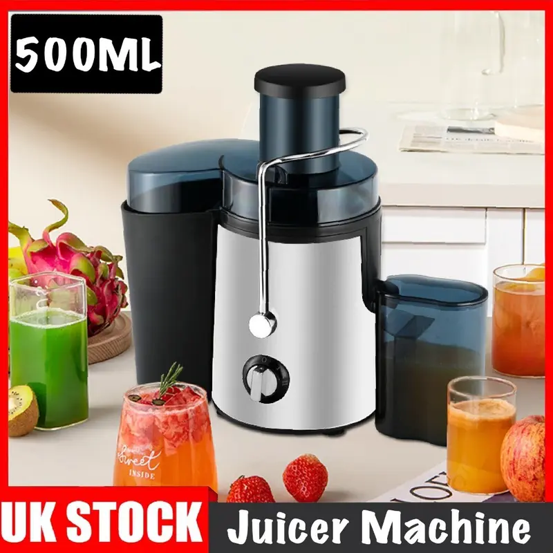 800W Juicer Machine Whole Fruit Vegetable Juice Extractor Stainless Steel 500ML